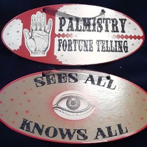 Set of 2 fortune telling Halloween wall art